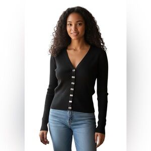 Wayne Rogers silk blend V neck cardigan